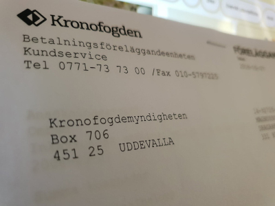 Brev från kronofogden